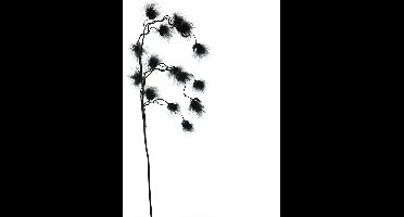 Kunstbloem Fluffy spray black108 cm