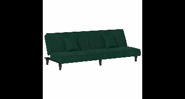vidaXL - Slaapbank - fluweel - donkergroen