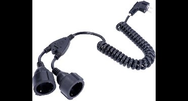 AS Schwabe 70433 Spiraalkabel 2 m / 4 m Zwart 1 stuk(s)