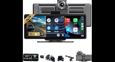 Draadloos Carplay Auto Multimedia Systeem – Android Auto Navigatie Radio Mediaspeler – 10,26 Inch IPS Touchscreen – 4K Dashcam Achteruitrijcamera