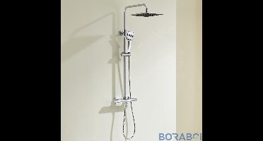 Regendouche Set - Chroom - 25x25 cm - Roestvrij staal