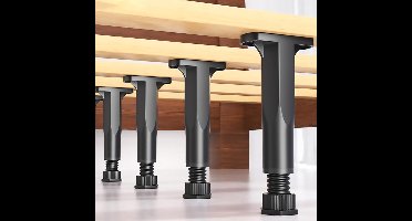 Oneay Verstelbare meubelpoten (set van 4) — Vervangingspoten voor kasten, banken, bedframes en bankjes; verstelbaar van 12 tot 18 cm