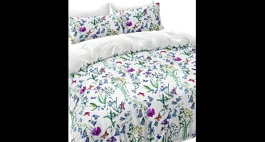 3-Delige Digital Floral Print Dekbedovertrekset — Kleurrijk & Modern - 220x240cm