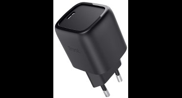 Trust Maxo 30W USB‑C GaN Charger – Compacte Snellader - Met USB‑C‑poort - voor Smartphone, Laptop & Tablet - Zwart