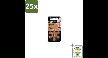 25 x Duracell Gehoorapparaat Batterijen 312 6 stuks per verpakking - Grootverpakking - Hoortoestelbatterijen - Hoortoestel Batterijen - Hoortoestel Batterijen 312 - Hoortoestel Batterijen 6 Stuks - Hoortoestel Batterijen P312