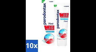 10 x Paradontax - Tandpasta - Active Repair Tandvlees - Fresh Mint - 75ml - Tandvlees Herstel - Tandvlees Bescherming - Tandvleesproblemen - Tandvleesontsteking - Tandvleesrand