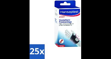 25 x Hansaplast – Sport Polsbandage – Verstelbaar – Universele Maat - Polsbandage Sport - Verstelbare Polsbandage - Ondersteuning Pols - Stabiliteit Pols - Pijn Verlichting Pols