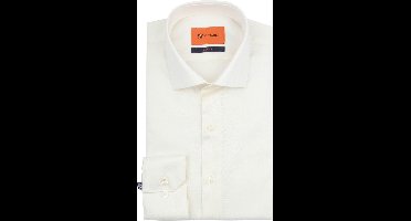 Suitable Overhemd Extra Lange Mouwen Twill Ecru - Maat 40 - Heren - Overhemden Formeel