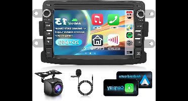 Autoradio 7 inch – Multimedia Speler – Navigatie Systeem – Bluetooth Radio – Touchscreen Android – CarPlay Draadloos – Offline GPS Kaarten