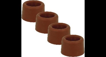 Benson Deurbuffers / deurstoppers rubbers - 4x - bruin - 40 x 25 mm - met schroefbevestiging