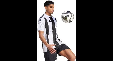 adidas T-shirt Heren Striped 24 Jersey Wit-Zwart - Maat S