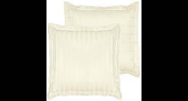 De Witte Lietaer Kussensloop Zygo Ivory - 63 x 63 cm - Wit - Katoen Satijn