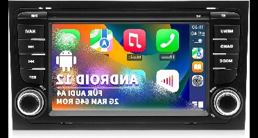 Autoradio voor Audi A4 S4 RS4 – Autoradio Auto Stereo – Infotainmentsysteem – Multimedia Speler – Navigatiesysteem – Android 13 Systeem – 7 Inch IPS Touchscreen – Draadloze CarPlay en GPS Navigatie