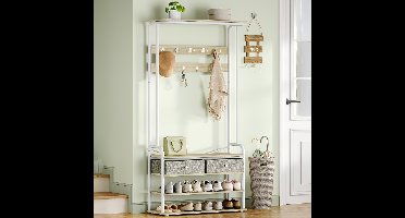 schoenenrek - kapstok - kapstok staand - scheidbaar ontwerp, kapstok met schoenenbank