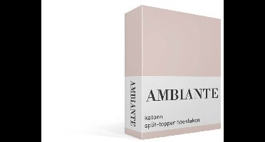 Ambiante Cotton Uni split-topper hoeslaken - Extra breed - Light Pink