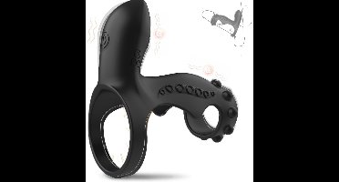 Oneay Vibrerende penisring voor mannen, 10 vibratiestanden, stimuleert de penis en G-spot, geschikt voor stellen, inclusief penisstimulatiefunctie.
