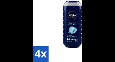 Nivea Men – Douchegel – Fresh Kick – 250 ml - Voordeelverpakking - 4 stuks