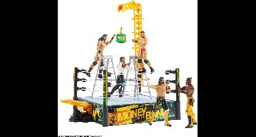 Mattel WWE speelset Money in the Bank Cash-In ring met accessoires.