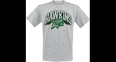 Stranger Things Season 5 - Hawkins High - Logo Heren T-shirt - grijs - M