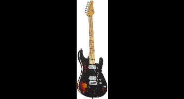 Fame Custom ST MN Worn Licorice over Sunburst - ST-Style elektrische gitaar