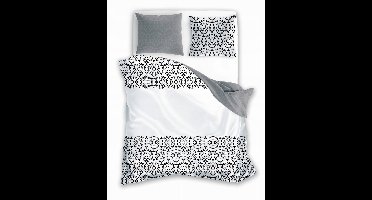 Faro Glamour Beddengoed 220x200cm Katoen - Grijs & Wit Ornament