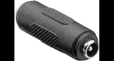 DC plug (v) - DC plug (v) koppelstuk - 5,5mm x 2,1mm / zwart