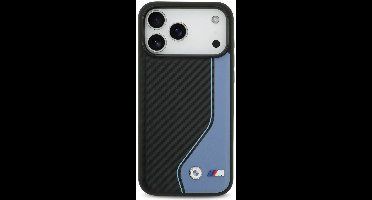 BMW Back Cover Hoesje - iPhone 17 Pro Max - Zwart - PU Leather & Carbon - Antislip Grip