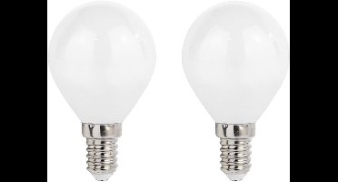 Spectrum LED Kogellamp E14 - 5.5W - 230V - 650 Lumen - 4000K Neutraal Wit - Ø45mm - Voor Tafellamp, Nachtlampje of Wandlamp - 2 stuks