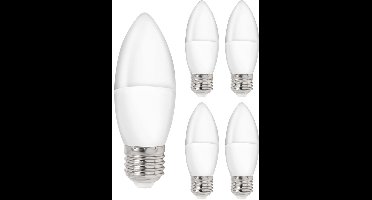 Spectrum LED Kaarslamp E27 - 1W - 230V - 90 Lumen - 3000K Warm Wit - Ø37mm - Voor Kroonluchter, Wandlamp of Sfeerverlichting - 5 stuks