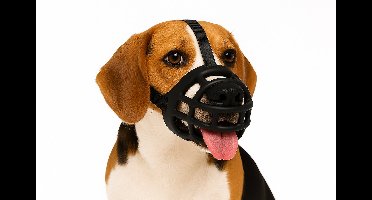 Flamingo muilkorf honden – Zachte siliconen muilkorf hond verstelbaar – Maat M – Model Benzo Zwart