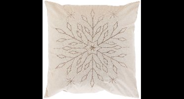 Unique Living - Sierkussen Snowflake - 45x45cm - Wit