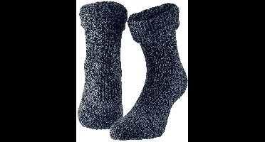 Apollo huissokken/slofsokken - Anti-slip - schapenwol - volwassenen - donkerblauw - warme wintersokken 39-42