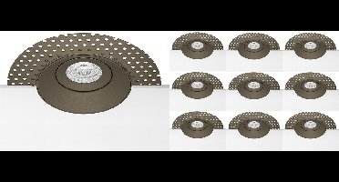 Inbouwspot 10 Pack Trimless - Velmi Arno Pro - Rond - Brons - Kantelbaar - Zaagmaat 95mm Diameter 150mm - Incl. GU10 Fitting