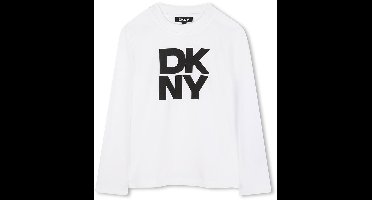 Dkny D62457 T-shirt Met Lange Mouwen Wit 16 Years Jongens,Meisjes