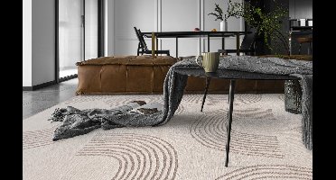 Mazovia Vloerkleed Beige Rechthoek Abstract Woonkamer, Slaapkamer, Eetkamer, Kantoor Kortpolig Rechthoek OEKO-TEX® - 80 x 150 Abstract