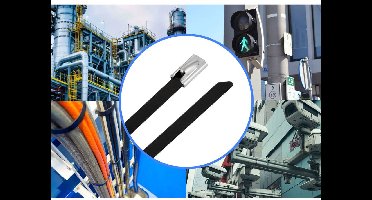 TRU COMPONENTS TC-12647592 Stalen kabelbinder 200 mm 4.6 mm AISI 304 Met coating 100 stuk(s)