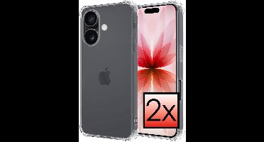 Hoesje - 2 Stuks - Geschikt voor Apple iPhone 17 - Sterk & Shockproof - Siliconen Case - Back Cover - Telefoon Hoes Shock Proof - Transparant