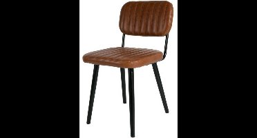 Vinnes eetkamerstoel PU leer bruin