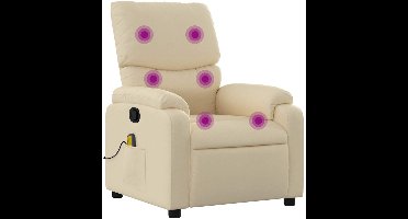 vidaXL - Massagestoel - verstelbaar - stof - crèmekleurig