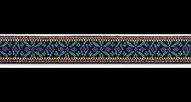 Elastiek Color 25 mm bloem lila / turkoois - Elastiek - Prym