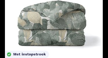 Zelesta Royalbed Green Forest 200x200 - Katoenen dekbed zonder overtrek - Met instopstrook - Wasbaar dekbed - Hoesloos dekbed - 2 in 1 Dekbed met vaste overtrek