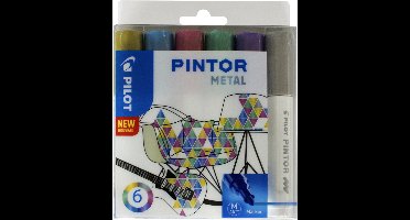 Verfstift pilot pintor metallic m assorti | Etui a 6 stuk