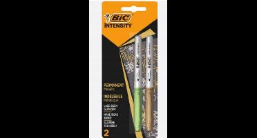 BIC Metallic Permanente Markers, 2 Stuks, Meerkleurig