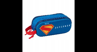 Superman Pennenhouder 3D Dubbel Vak - Blauw