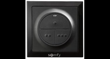 Somfy Smoove io 3-kanaals wandzender - zwart - Somfy rolluikschakelaar