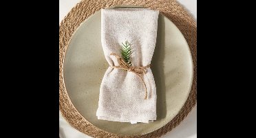 Boraboi® Beige linnen servetten set van 6 voor elegante tafeldecoratie