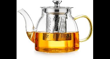 Azomor® Elegante glazen theepot met roestvrijstalen filter en ergonomisch ontwerp