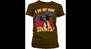 Batman I Do My Own Stunts Girly Tee Damen T-Shirt Brown-L