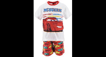 Disney Cars Shortama - Maat 110 - Lightning McQueen - Pyjama - Wit met rood