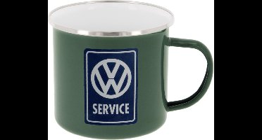 VW Service Emaille.  Emaille Drinkbeker.